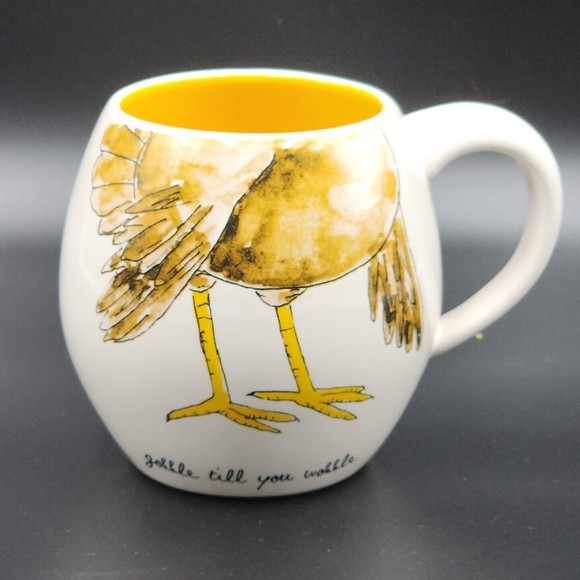 Rae Dunn “gobble till you wobble” Thanksgiving Mug 16 oz NWT 2018 Artisan - Picture 1 of 8